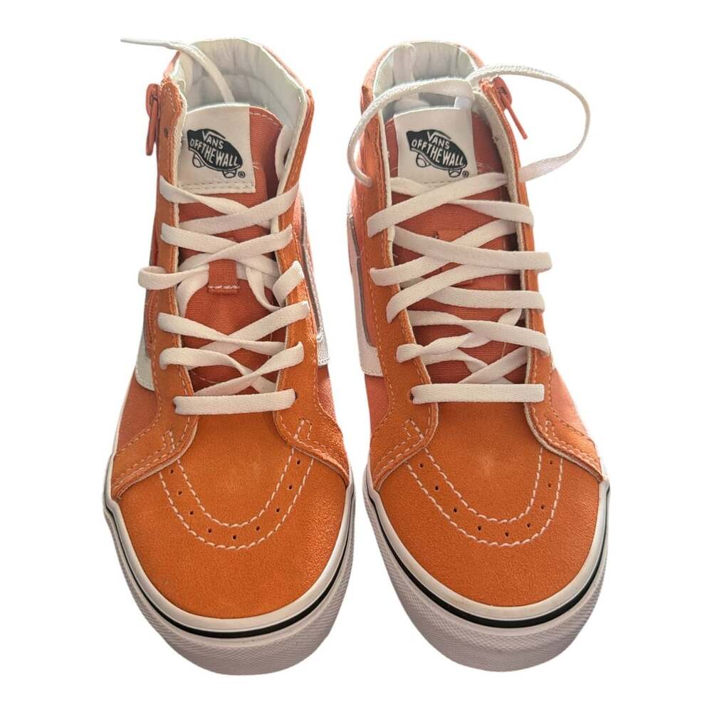 Vans Kids Sk8-Hi Reissue Side Zip Sun Baked Orange Sneakers – Size 4